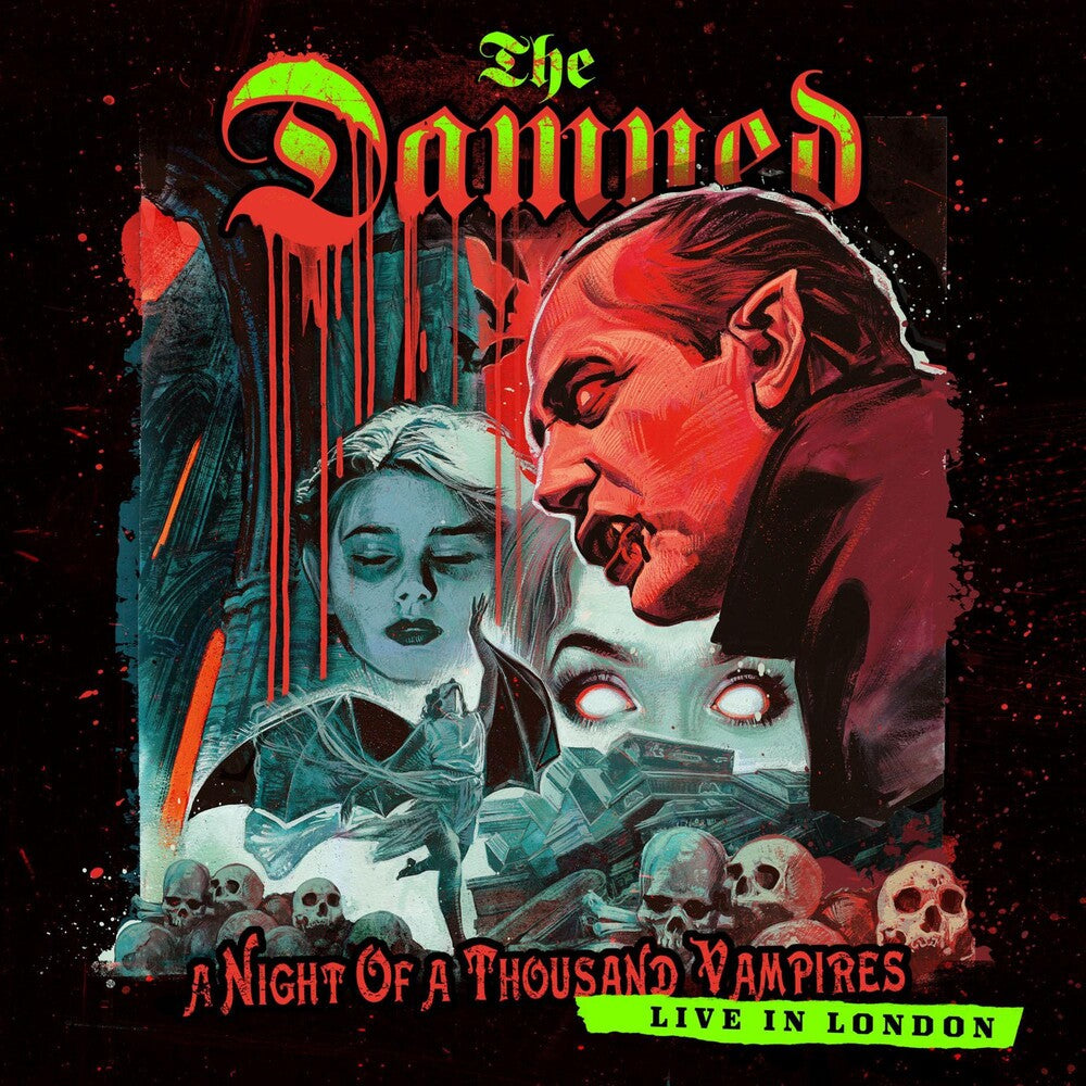 the album cover for The Damned - A Night of a Thousand Vampires [Limited Edition Crystal Clear 2LP]