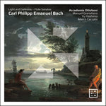 the album cover for C Bach .P.E. / Accademia Ottoboni - Light & Darkness Flute Sonatas