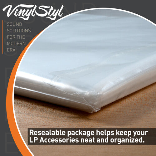 Vinyl Styl 12 Inch Vinyl Record Outer Sleeve Polyethylene - 50 Count (Clear)