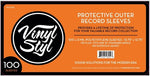 Vinyl Styl 12 Inch Outer Record Sleeves - Open Top - 100 Count - (Clear)