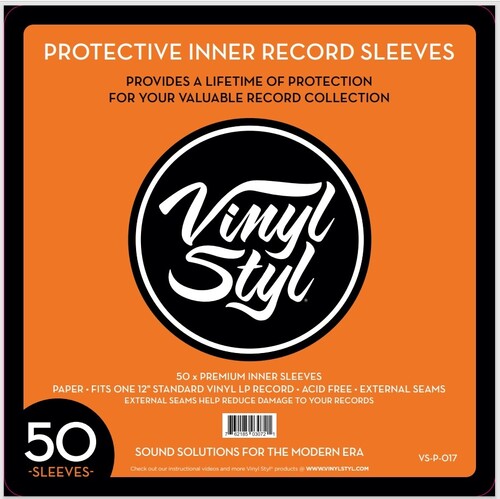 Fundas interiores para discos Vinyl Styl® de 12 pulgadas - Esquinas cuadradas - 50 unidades (blancas)