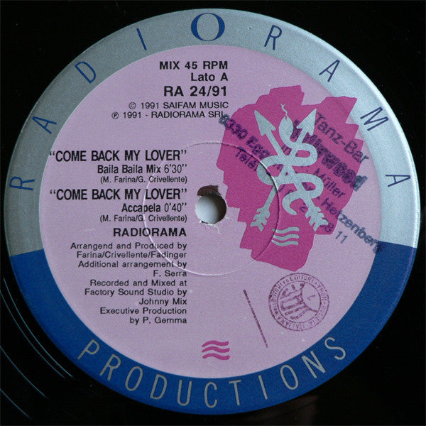Radiorama : Come Back My Lover (12")