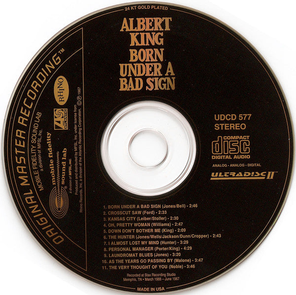 Albert King : Born Under A Bad Sign (CD, Album, RE, RM, 24k)