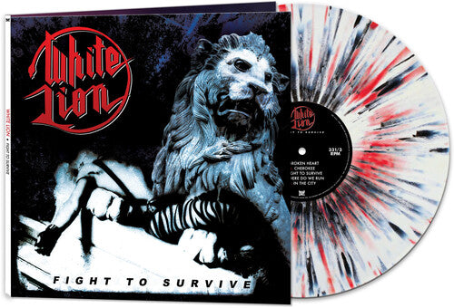 ホワイト・ライオン - Fight To Survive - WHITE/BLACK/RED SPLATTER (ビニール盤)