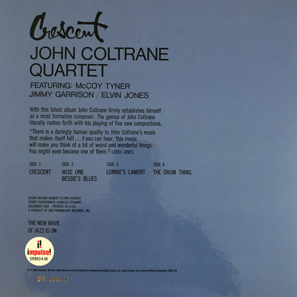 The John Coltrane Quartet : Crescent (2x12", Album, Ltd, Num, RE, 180)