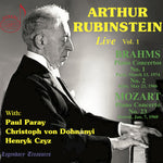 the album cover for Brahms / Chopin / Mozart - Arthur Rubinstein Live, Vol. 1