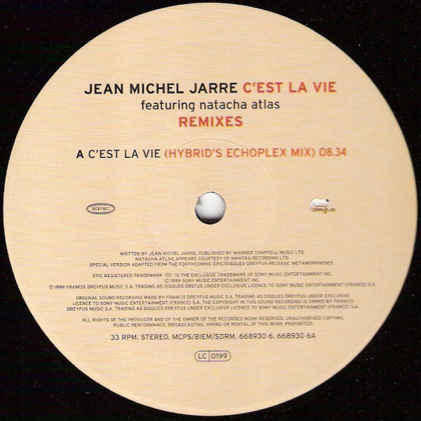 Jean-Michel Jarre Featuring Natacha Atlas : C'est La Vie (Remixes) (12", Single)