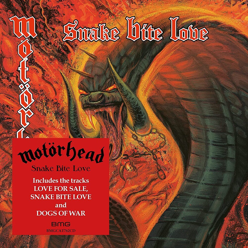 the album cover for Motörhead - Snake Bite Love