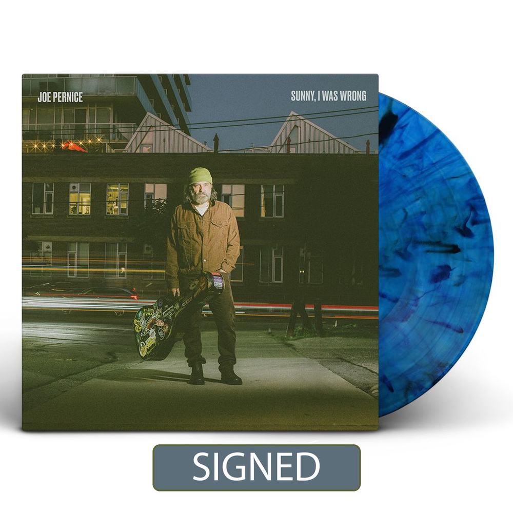 the album cover for Joe Pernice - Sunny, I Was Wrong [Autographed Indie Exclusive Blue and Black Splatter]