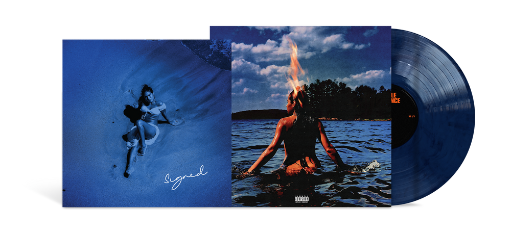 the album cover for Jessie Reyez - A LITTLE VENGEANCE [Indie Exclusive Deep Blue Water with Signed Insert]
