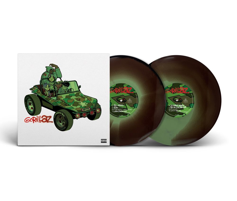 the album cover for Gorillaz - Gorillaz - Brick & Mortar Exclusive [Camouflage Green, Brown and Black]