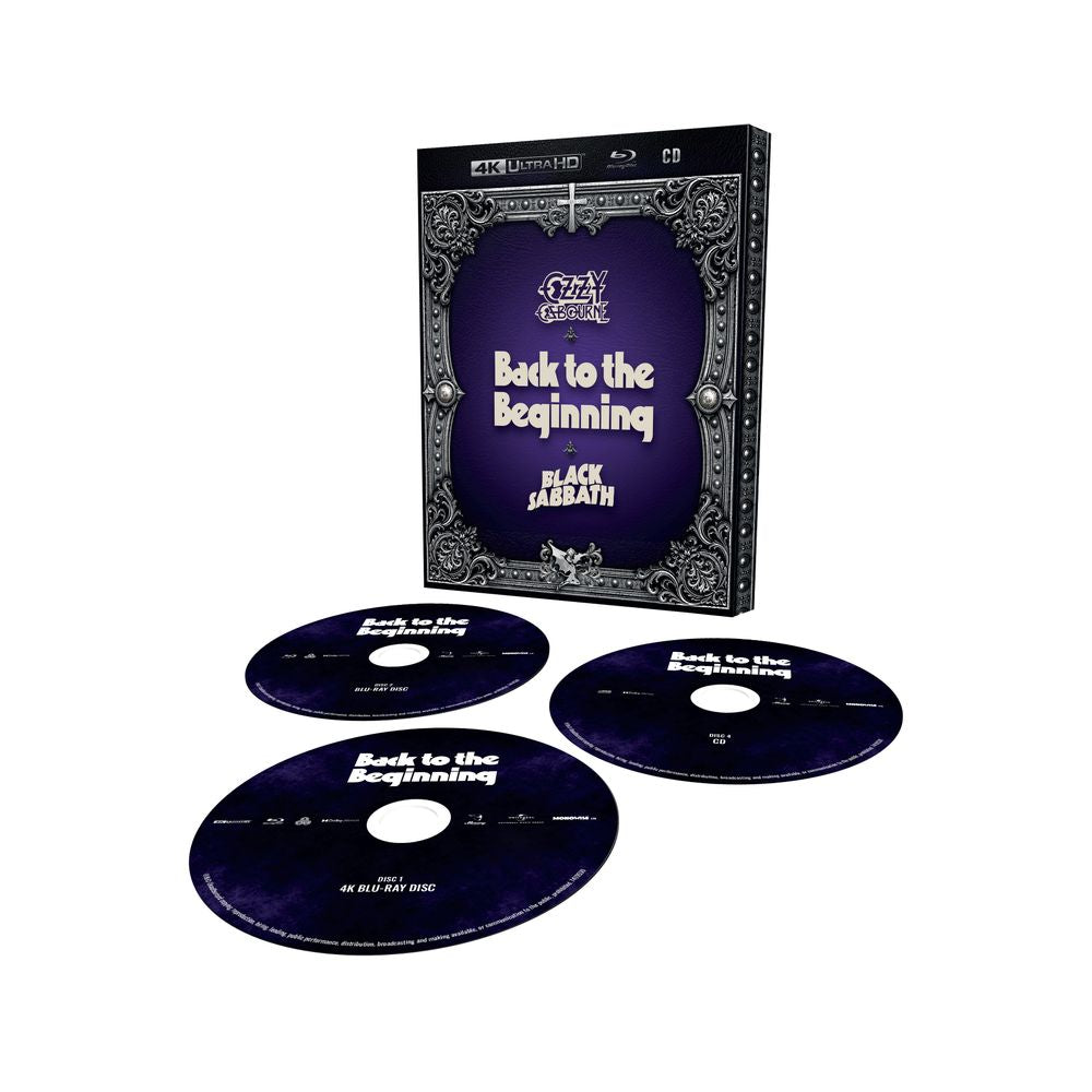the album cover for Ozzy Osbourne & Black Sabbath - Back to the Beginning [CD/Blu-ray/4K UHD]