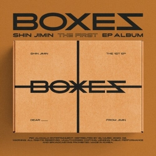 Shin Jimin - Boxes (1st EP) - Package Outbox, Photo Book, Lyrics Paper, Plastic Bag, Folded Poster, Illust Sticker, Guitar Pick, Photocard (CD)