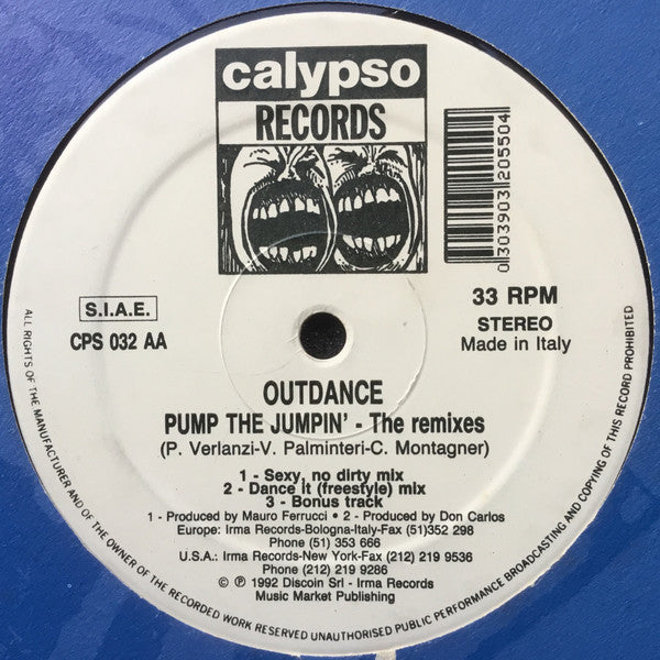 Outdance : Pump The Jumpin' (The Remixes) (12")