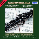 the album cover for Leslie Craven - Christopher Ball: Clarinet & Flute Concertos +