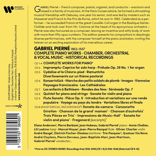 Gabriel Pierne - Gabriel Pierne: Complete Piano Works, Chamber Orchestral & Vocal Music (CD)