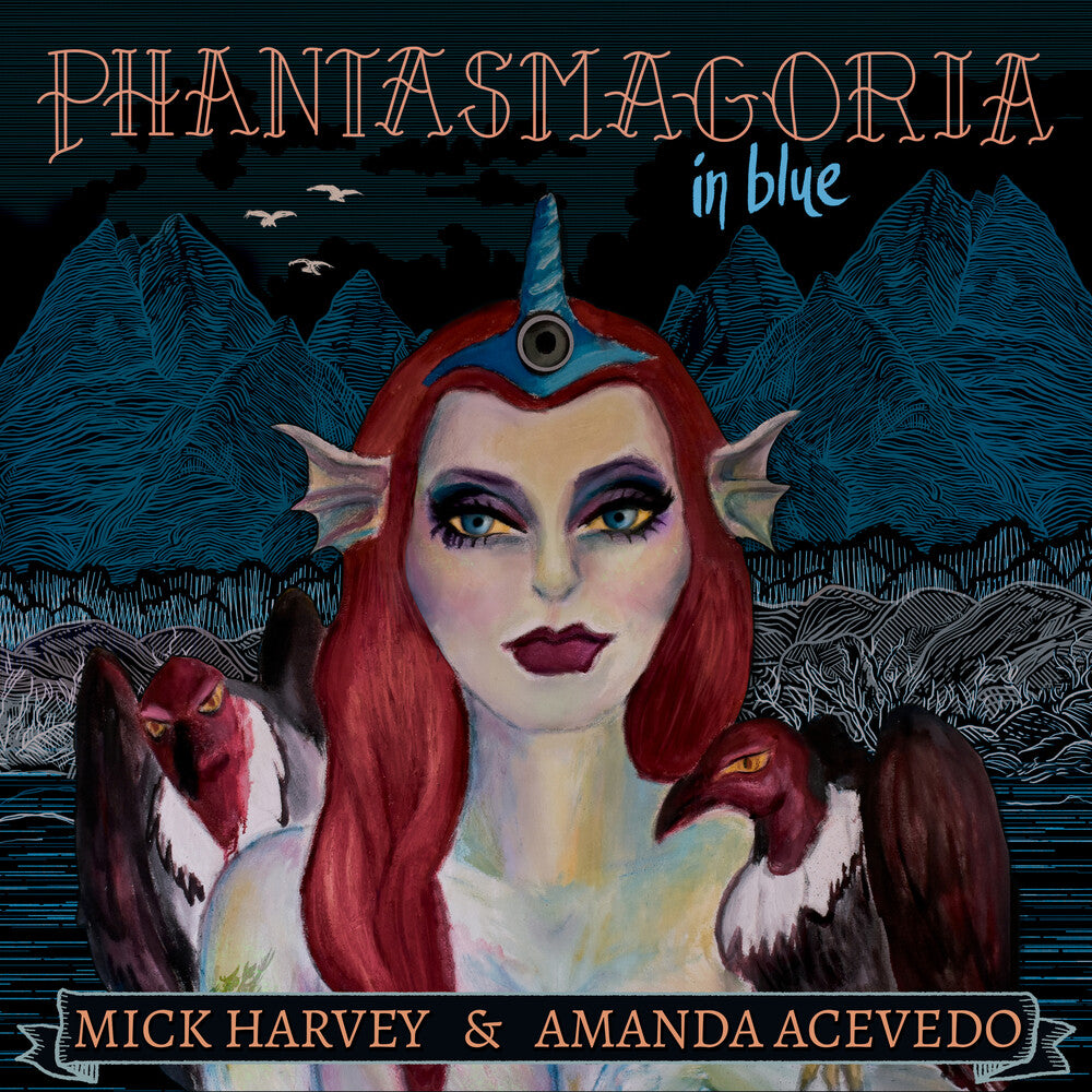 the album cover for Mick Harvey & Amanda Acevedo - Phantasmagoria In Blue