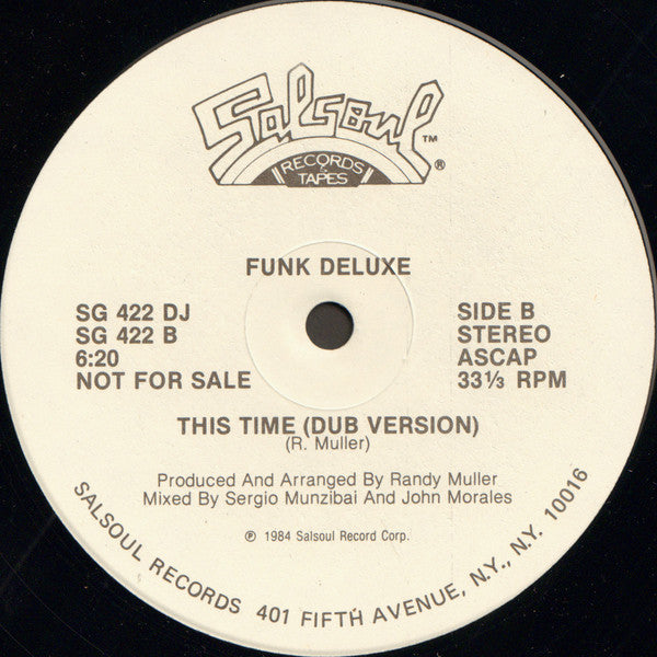 Funk Deluxe : This Time (12", Single, Promo)