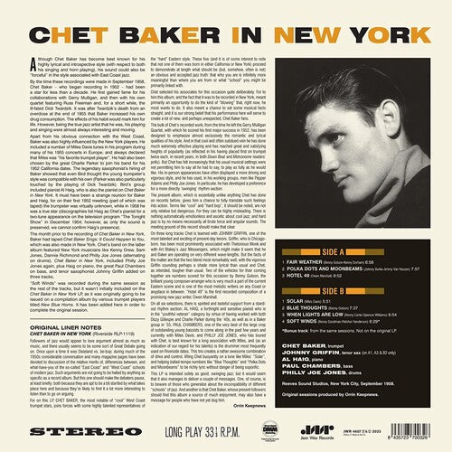 Chet Baker - En Nueva York - Vinilo de edición limitada de 180 gramos con pista extra (vinilo)