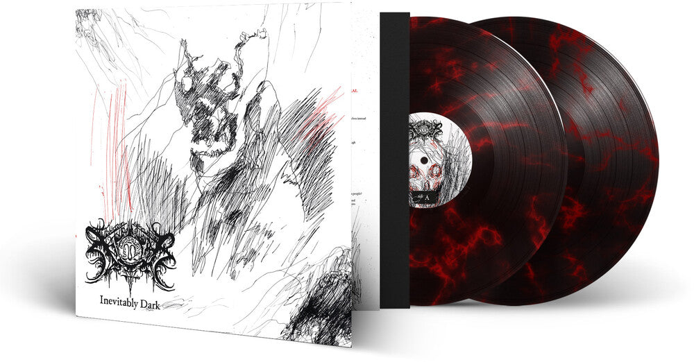 the album cover for Xasthur - Inevitably Dark - Red/Black Marble (Blk) [Colored Vinyl]