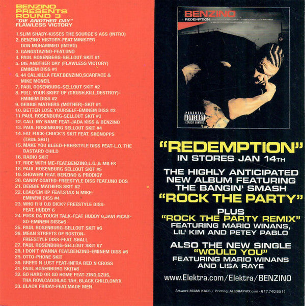 Benzino : Round 3: "Die Another Day" Flawless Victory (CDr, Mixed, Mixtape, Promo)