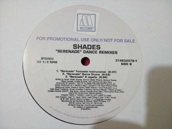 Shades (2) : Serenade (Dance Remixes) (12", Promo)