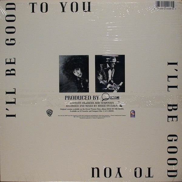 Quincy Jones Featuring Ray Charles And Chaka Khan : I'll Be Good To You (12", Maxi)