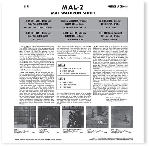 Mal Sextet Waldron - Mal/2 (オリジナル・ジャズ・クラシックス・シリーズ) (レコード)