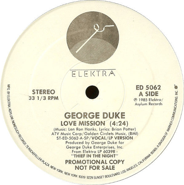 George Duke : Love Mission (12", Promo)