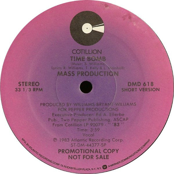 Mass Production : Time Bomb (12", Promo)