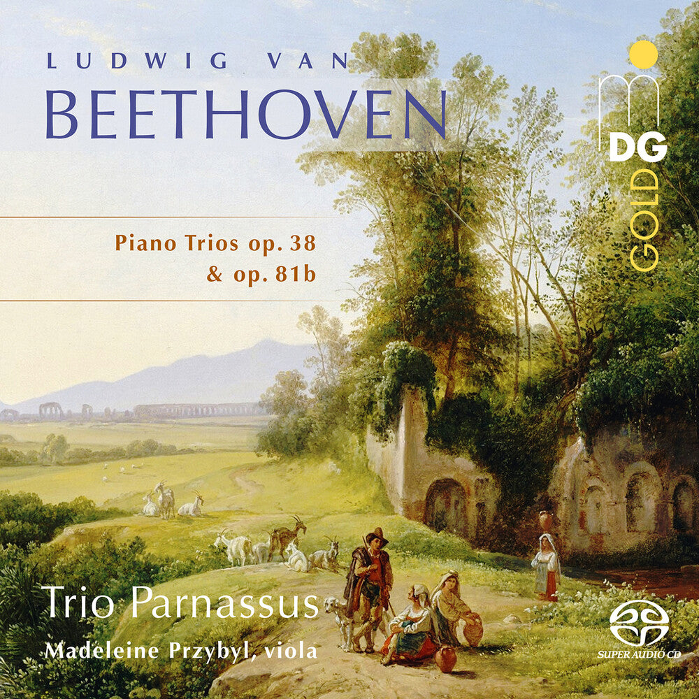 the album cover for L Beethoven .V. / Przybyl / Trio Parnassus - Piano Trios Op. 38 & Op. 81b (Hybr)