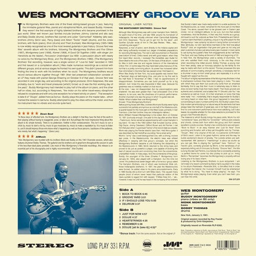 Wes Montgomery - Groove Yard - Vinilo limitado de 180 gramos con pista adicional (vinilo)