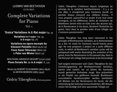 Cederic Tiberghien - Beethoven: Variaciones completas para piano, vol. 2 (CD)