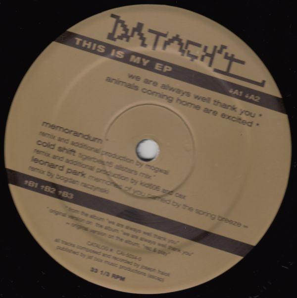 Datach'i : This Is My EP (12", EP)