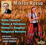 the album cover for New Zealand Symphony Orchestra - Miklos Rozsa: Violin Concerto Theme Variations