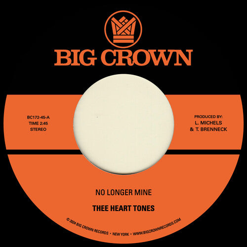 Thee Heart Tones - No Longer Mine (B/N) Llora mis lágrimas (Vinilo)