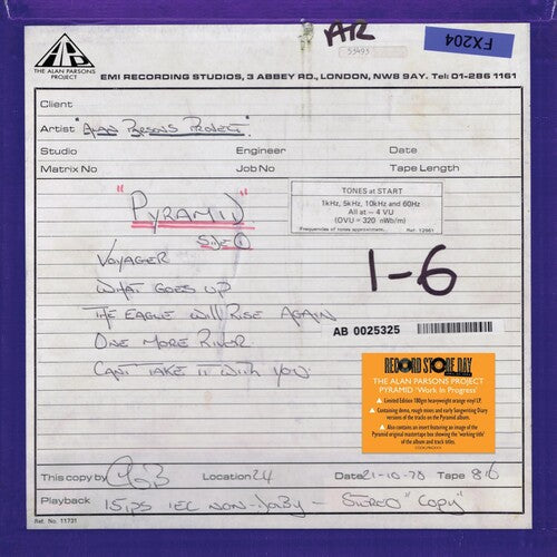 Alan Parsons Project - Pyramid 'work In Progress' (Vinyl)