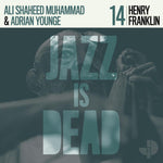 the album cover for Franklin, Henry / Muhammad, Ali Shaheed / Younge - Henry Franklin JID014 - Transparent Blue Colored Vinyl