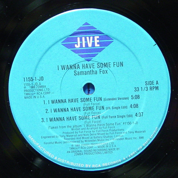 Samantha Fox : I Wanna Have Some Fun (12")