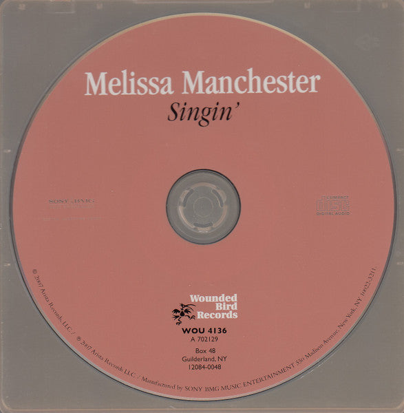 Melissa Manchester : Singin' (CD, Album, RM)