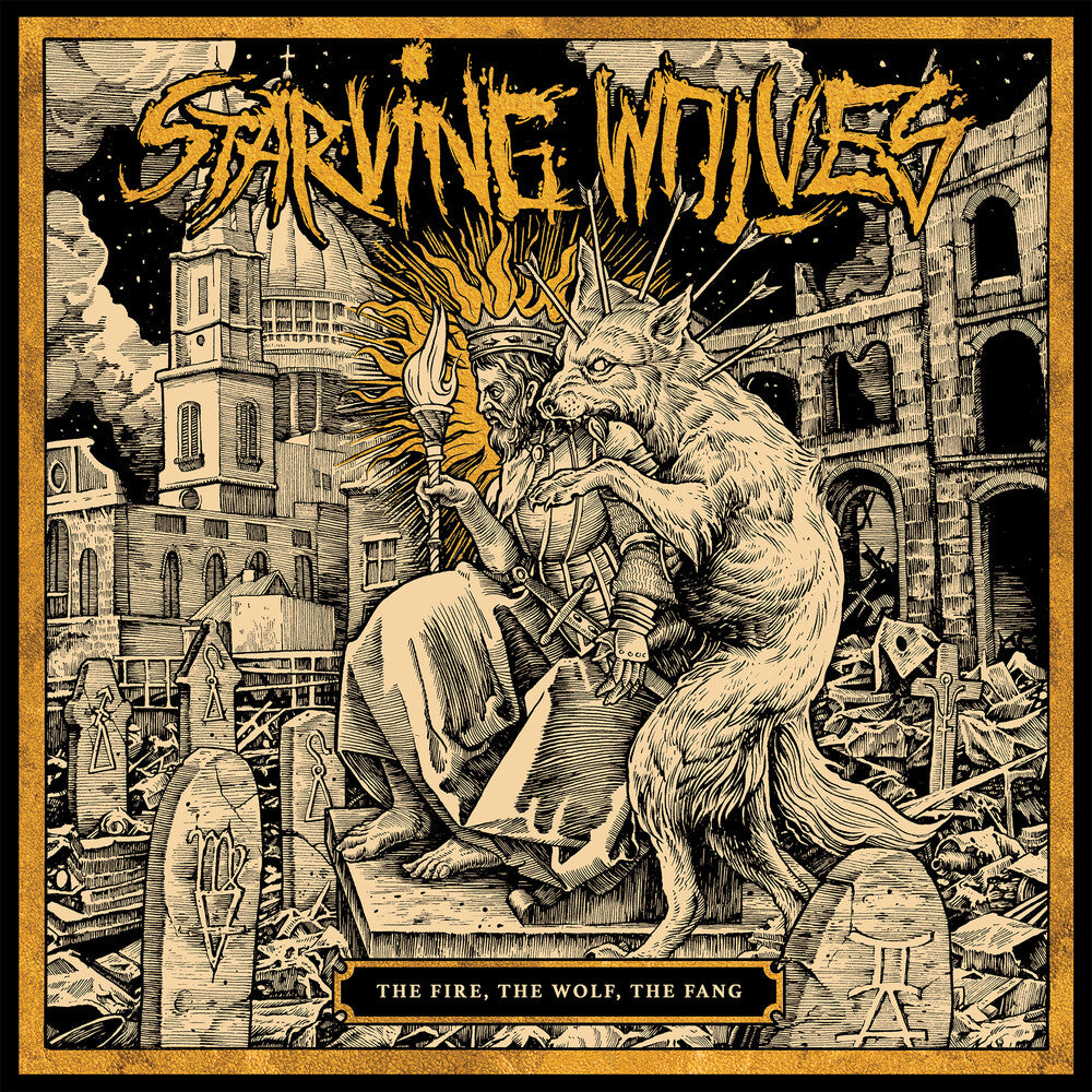 the album cover for Starving Wolves - Fire, The Wolf, The Fang
