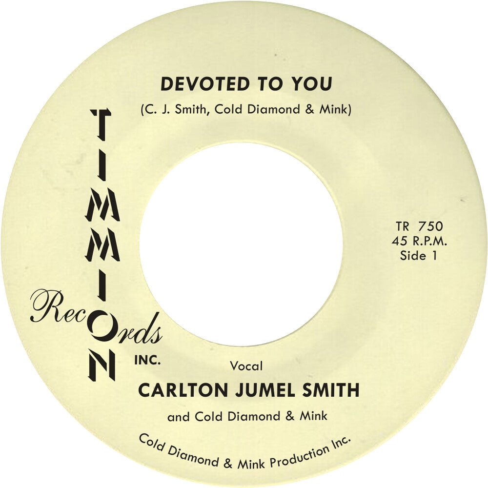 the album cover for Carlton SmithJumel / Cold Diamond & Mink - Devoted To You/Devoted To You (Instrumental)