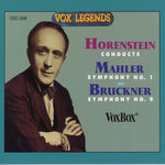 the album cover for Jascha Horenstein - Horenstein Conducts Mahler Symphony No. 1 & Bruckner Symphony No. 9