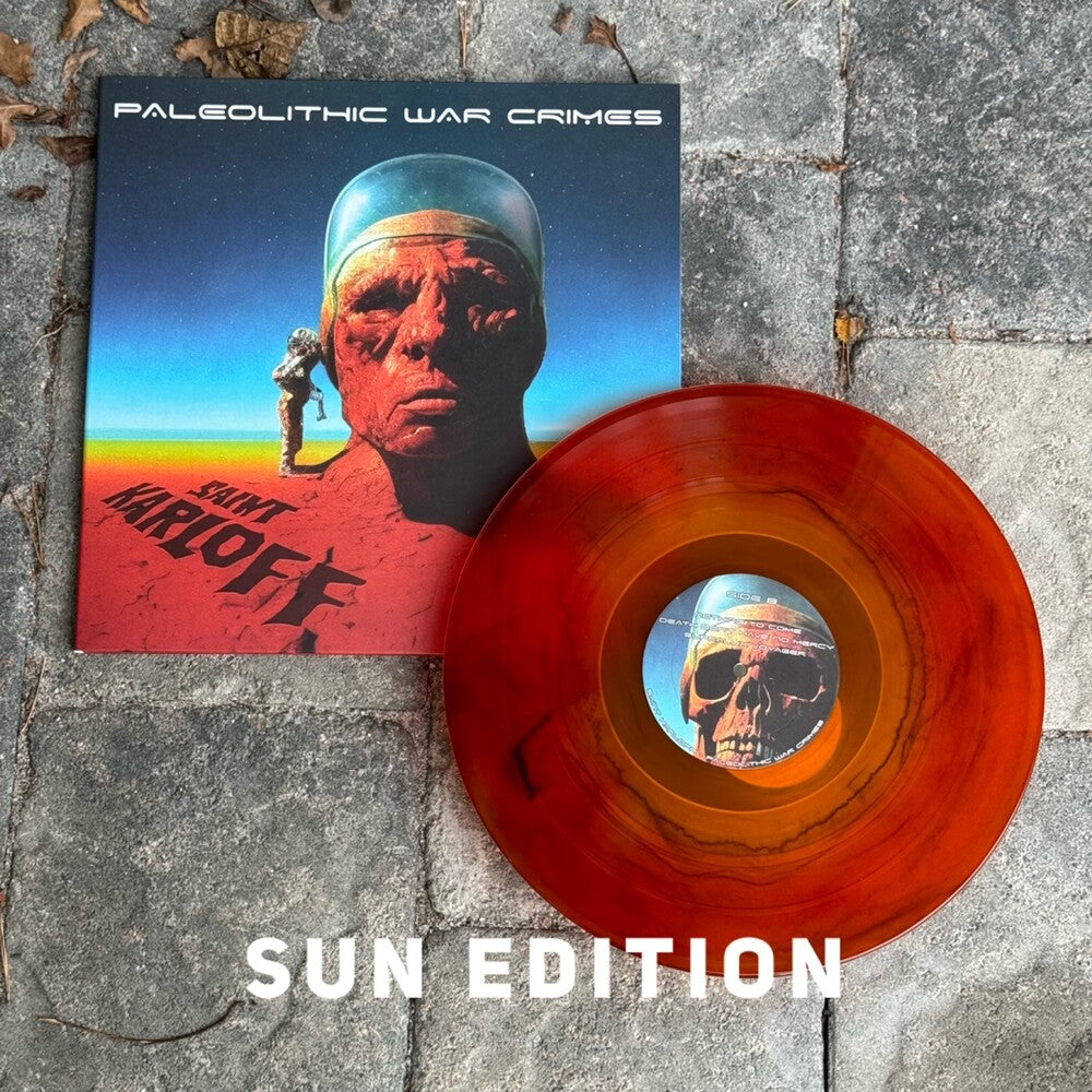 the album cover for Saint Karloff - Paleolithic War Crimes