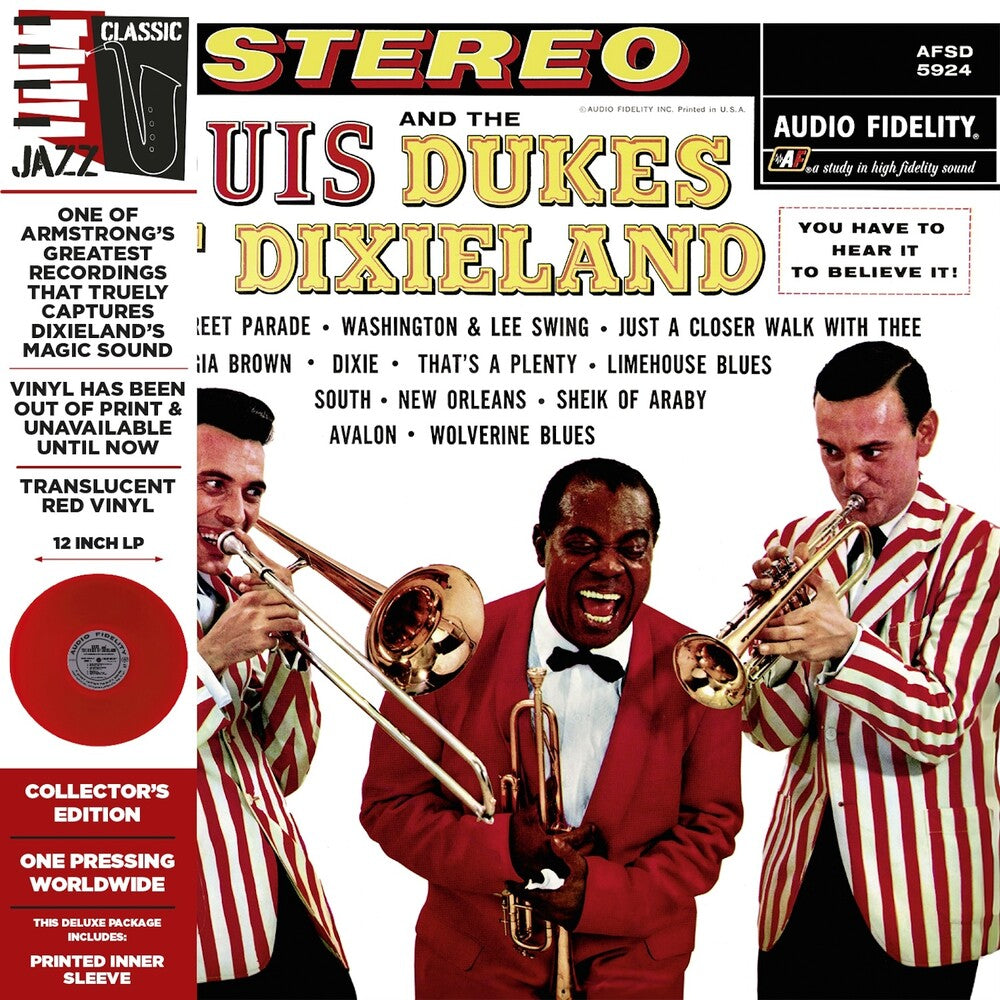 the album cover for Louis Armstrong - Louis Armstrong & The Dukes Of Dixieland [Colored Vinyl]