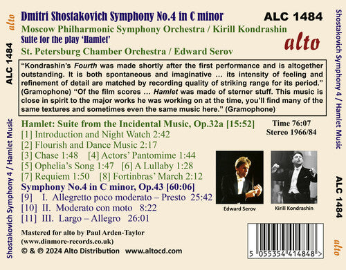 Kirill Kondrashin - Shostakovich: Symphony No. 4 in C Minor, Music for the Play Hamlet (CD)