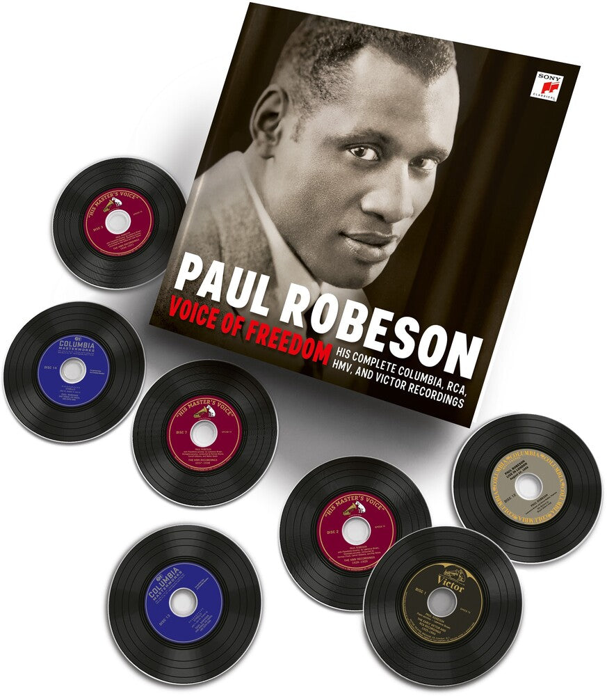 the album cover for Paul Robeson - Paul Robeson - Voice of Freedom: His Complete Columbia, RCA, HMV and Victor Recordings