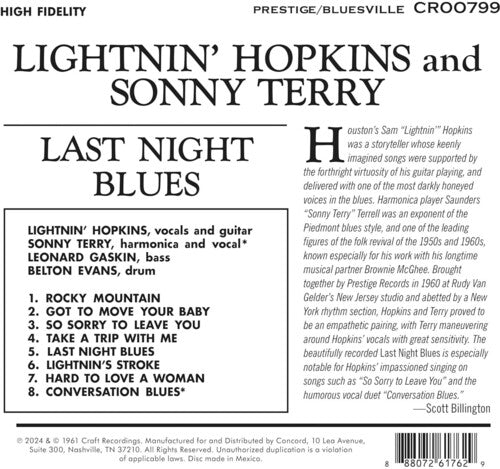 Lightnin' Hopkins - Last Night Blues (Bluesville Acoustic Sounds Series) (CD)