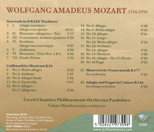 Czech Chamber Philharmonic Orchestra Pardubice - Mozart: "Posthorn" Serenade, K320; Gallimathias Musicum, K32 (CD)