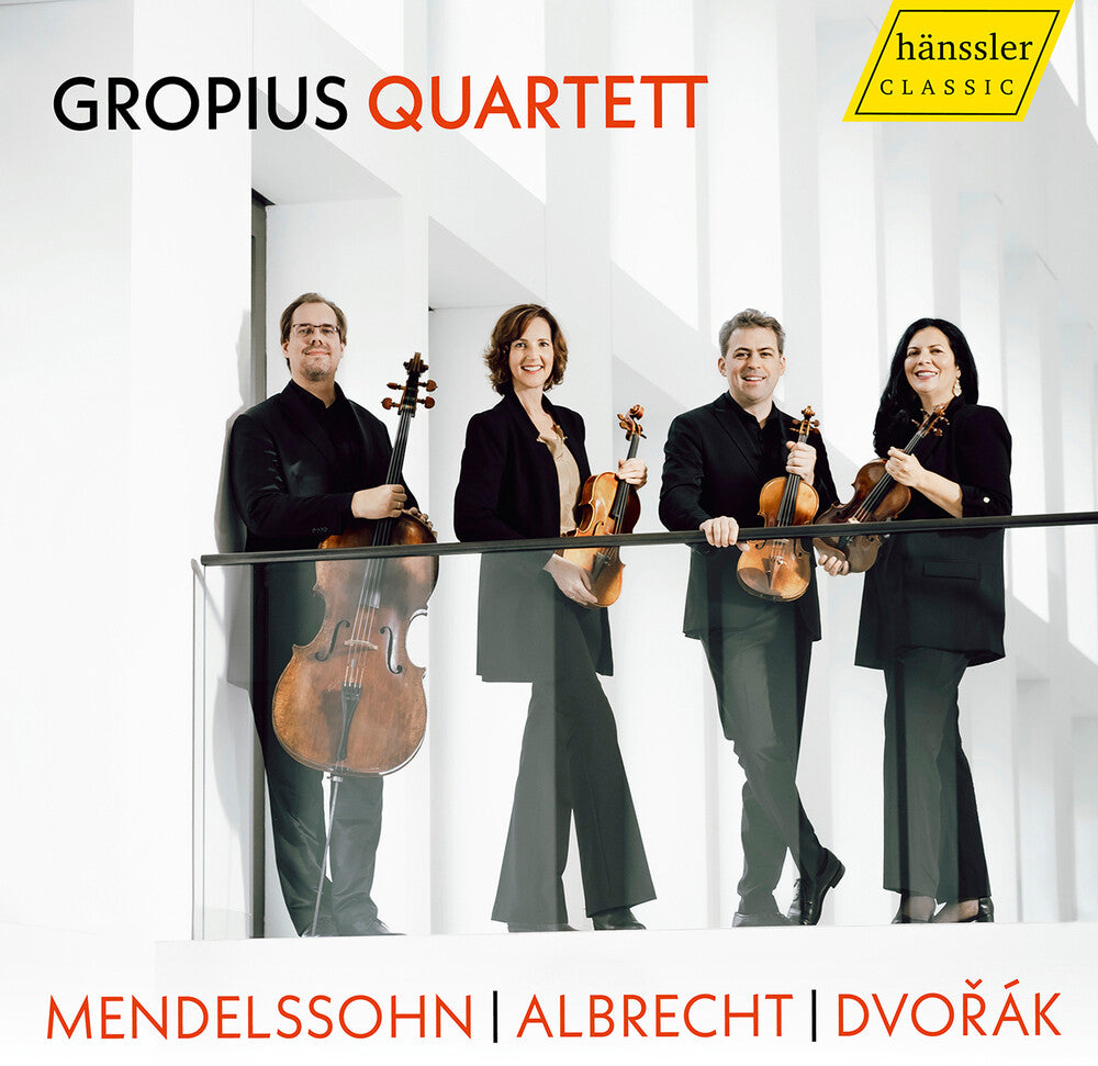 the album cover for Albrecht / Bartholdy / Gropius Quartett - Gropius Quartett - Mendelssohn Albrecht & Dvorak